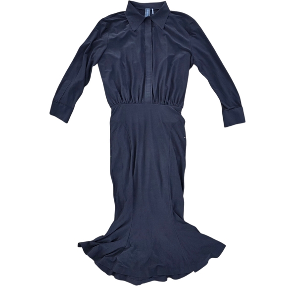 Norma Kamali Boyfriend Shirt Fishtail Midi Dress- Small - Picture 5 of 14